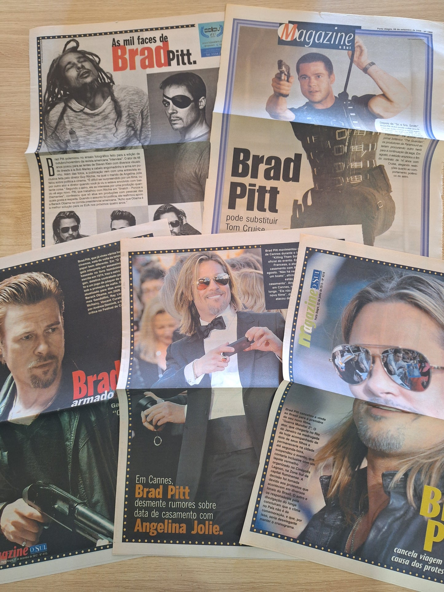Brad Pitt - Combo de Jornais
