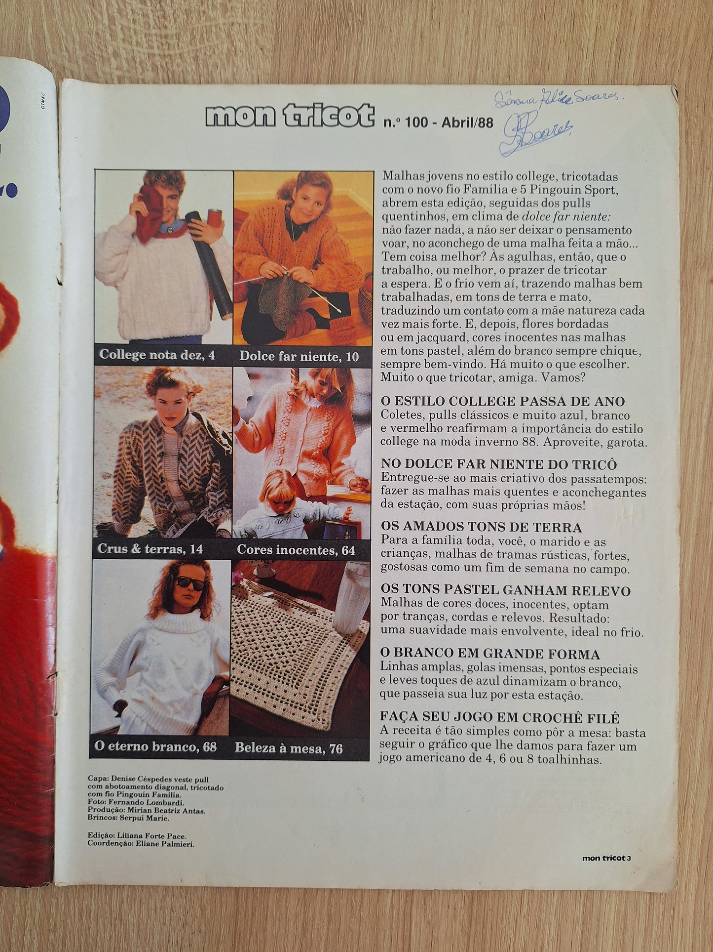 Revista Mon Tricot 100 (1988)